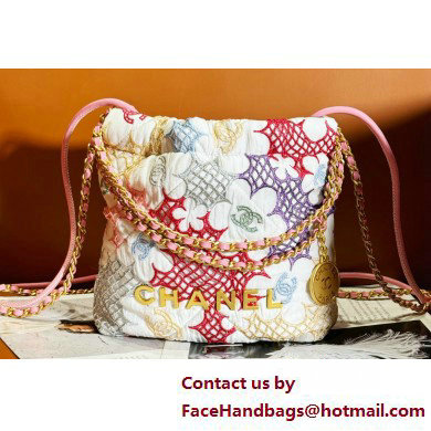 Chanel Lace Patchwork  &  Gold-Tone Metal CHANEL 22 Mini Handbag AS3980 Multicolor 2025